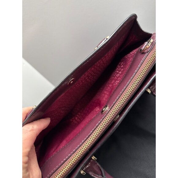 Kate Spade Lise Bixby Place Bag in Mulled Wine Patent Leather Berry Satchel Bag - Picture 9 of 15